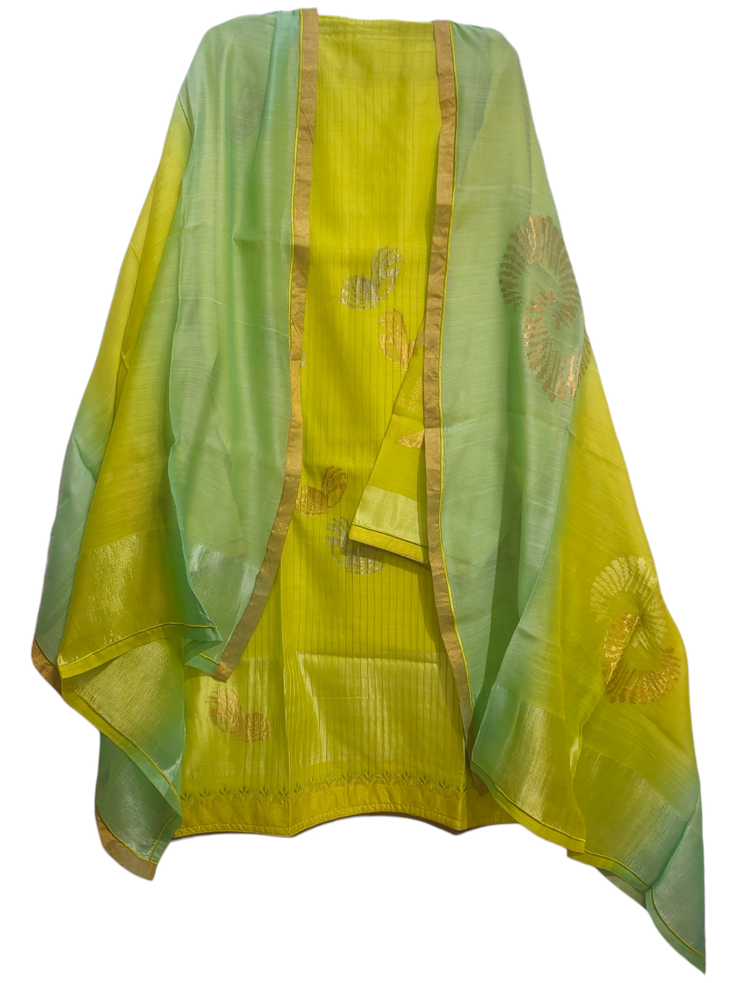 Semi Stitched Formal chanderi Suitset