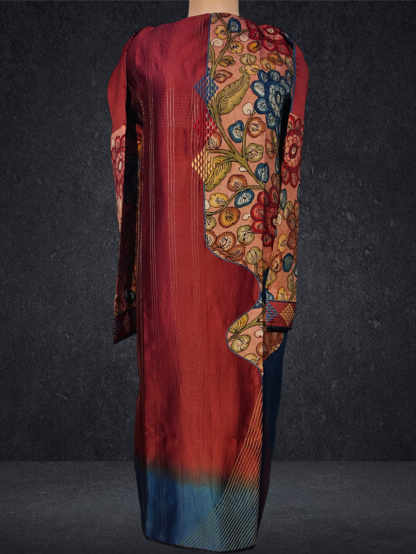 Semi Stitched Formal chanderi Suitset