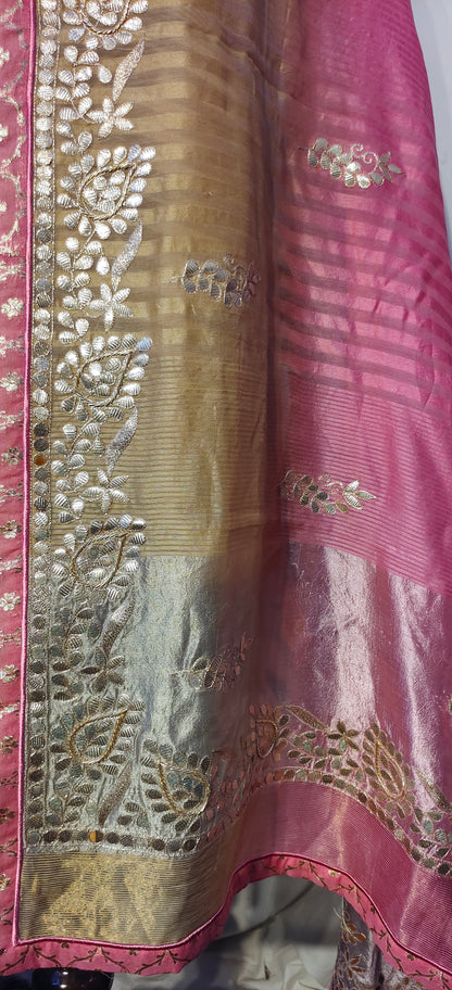 Chanderi Zari Woven Gota Dupatta