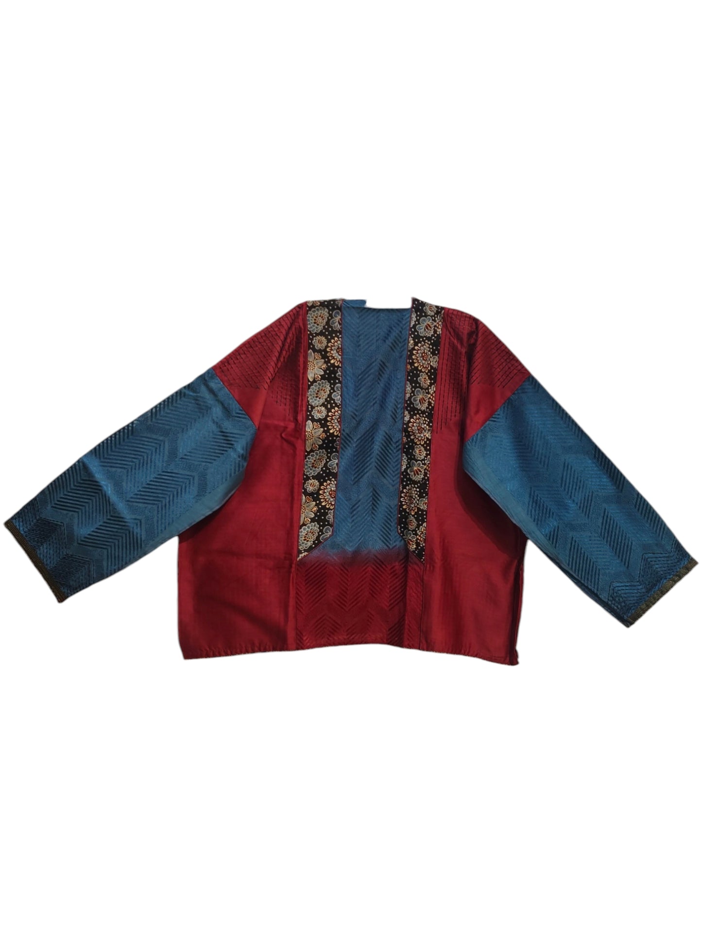 Semi Stitched Chanderi Ajrak Short Tunic