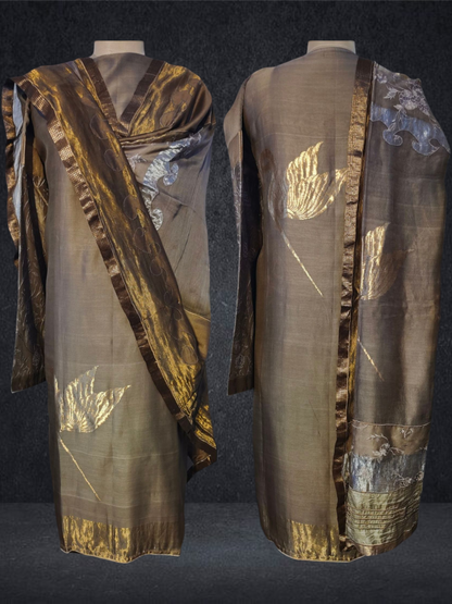 Semi Stitched Chanderi Formal Suitset
