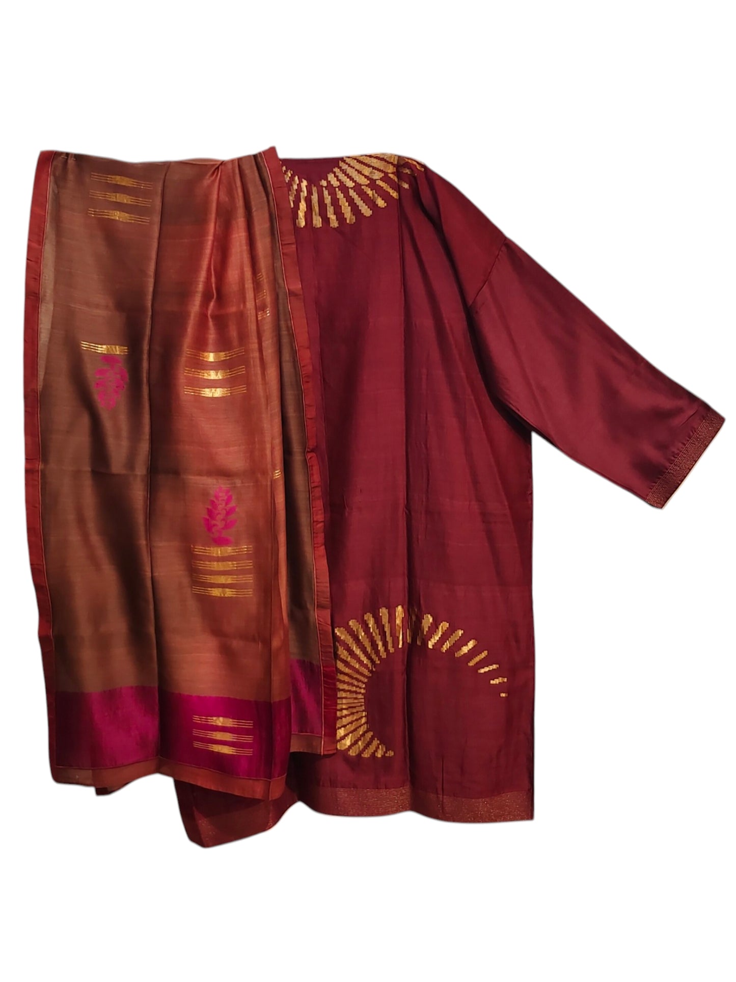 Semi Stitched Chanderi Formal Suitset