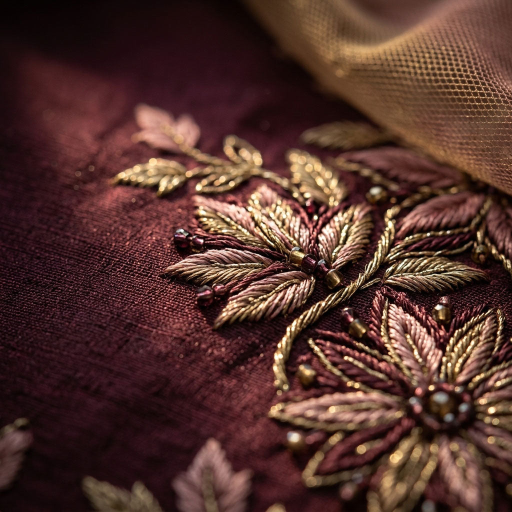 Customised Chanderi Embroidered set