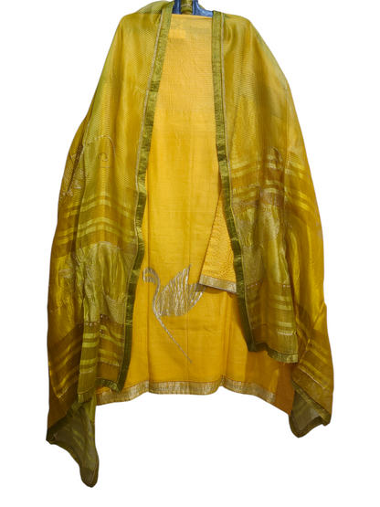 Semi Stitched Formal chanderi Suitset