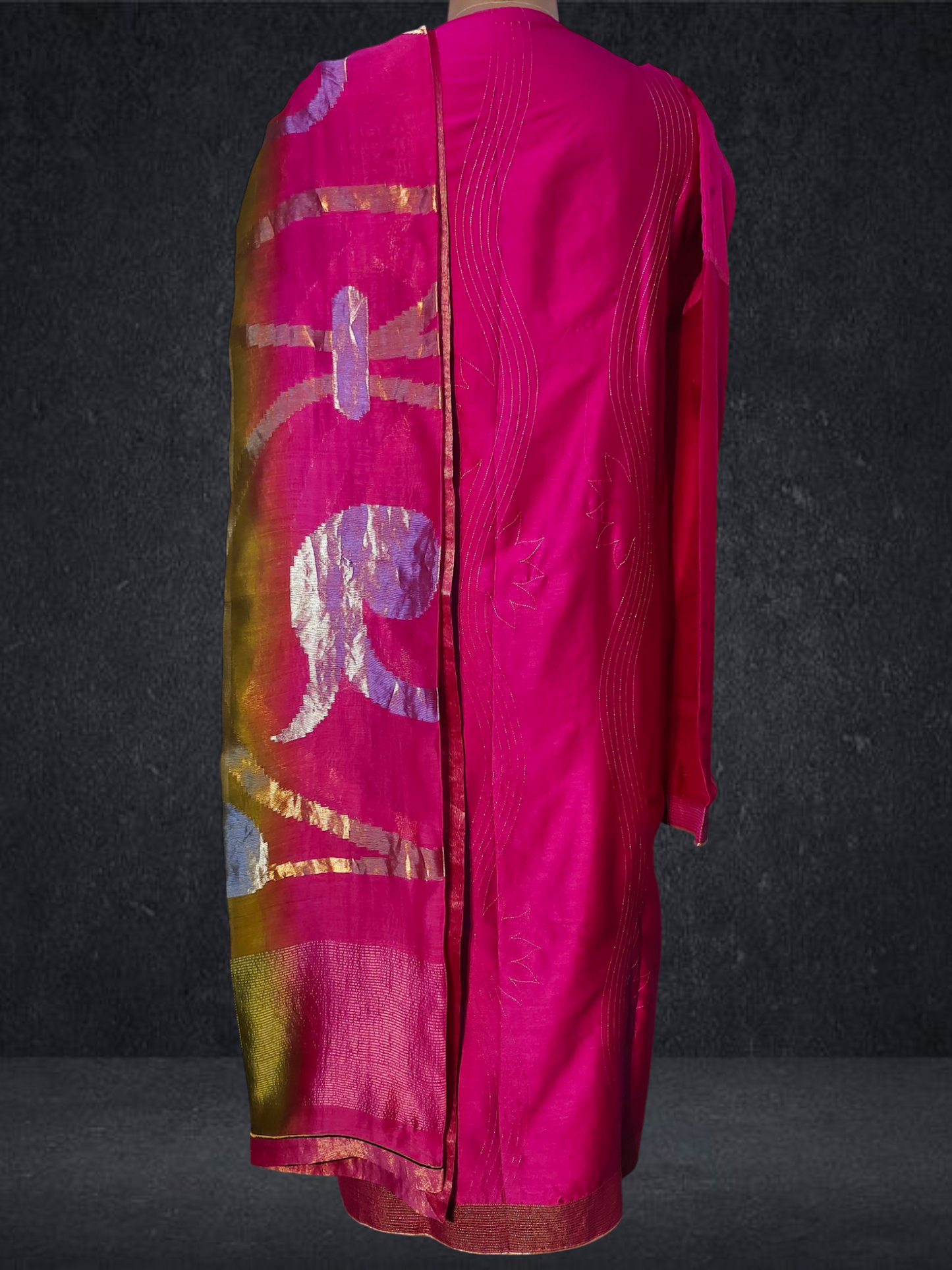 Semi Stitched Formal chanderi Suitset