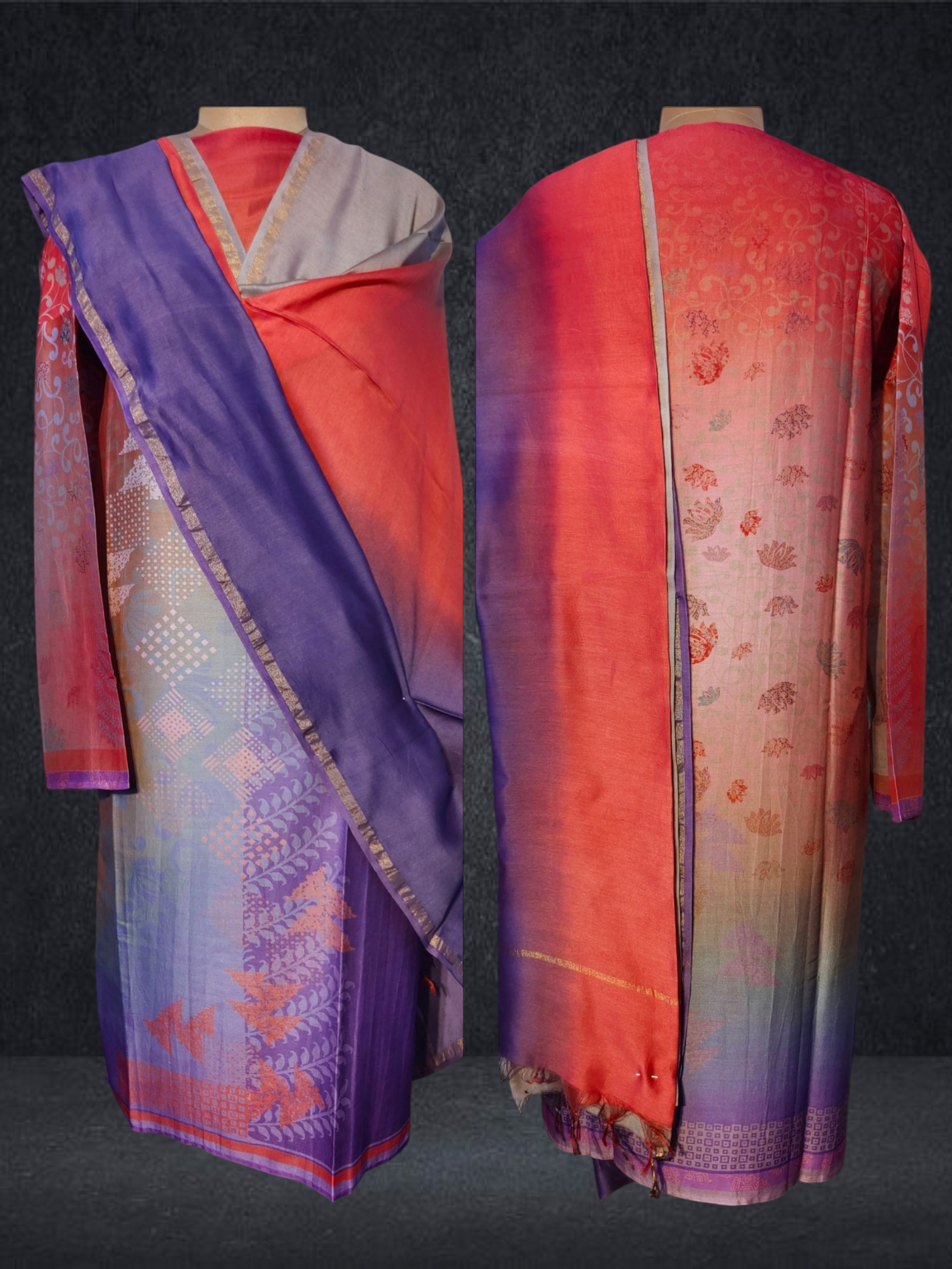 Semi Stitched Chanderi Casual Suitset VISHAL KAPUR