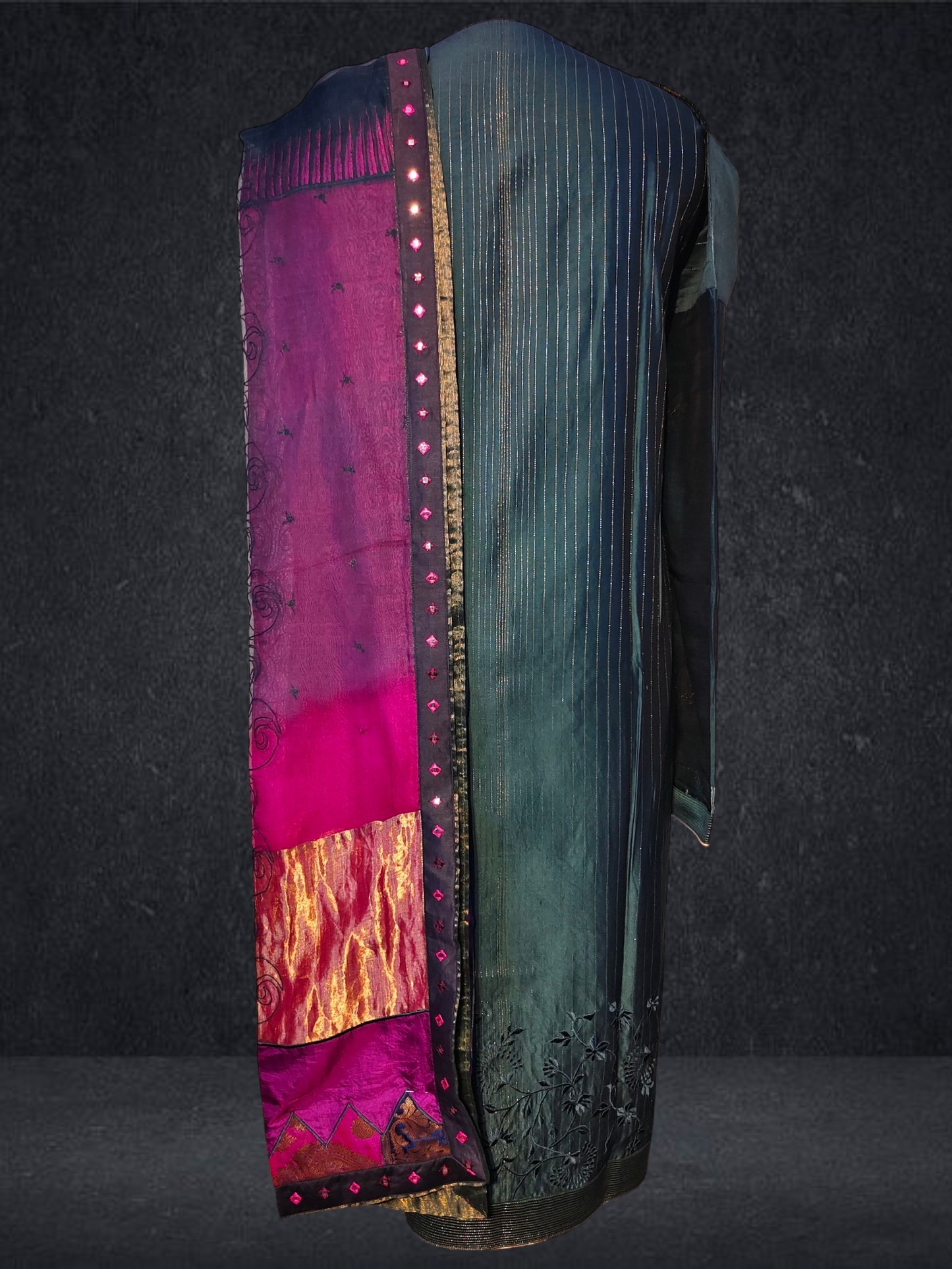 Semi Stitched Formal chanderi Suitset