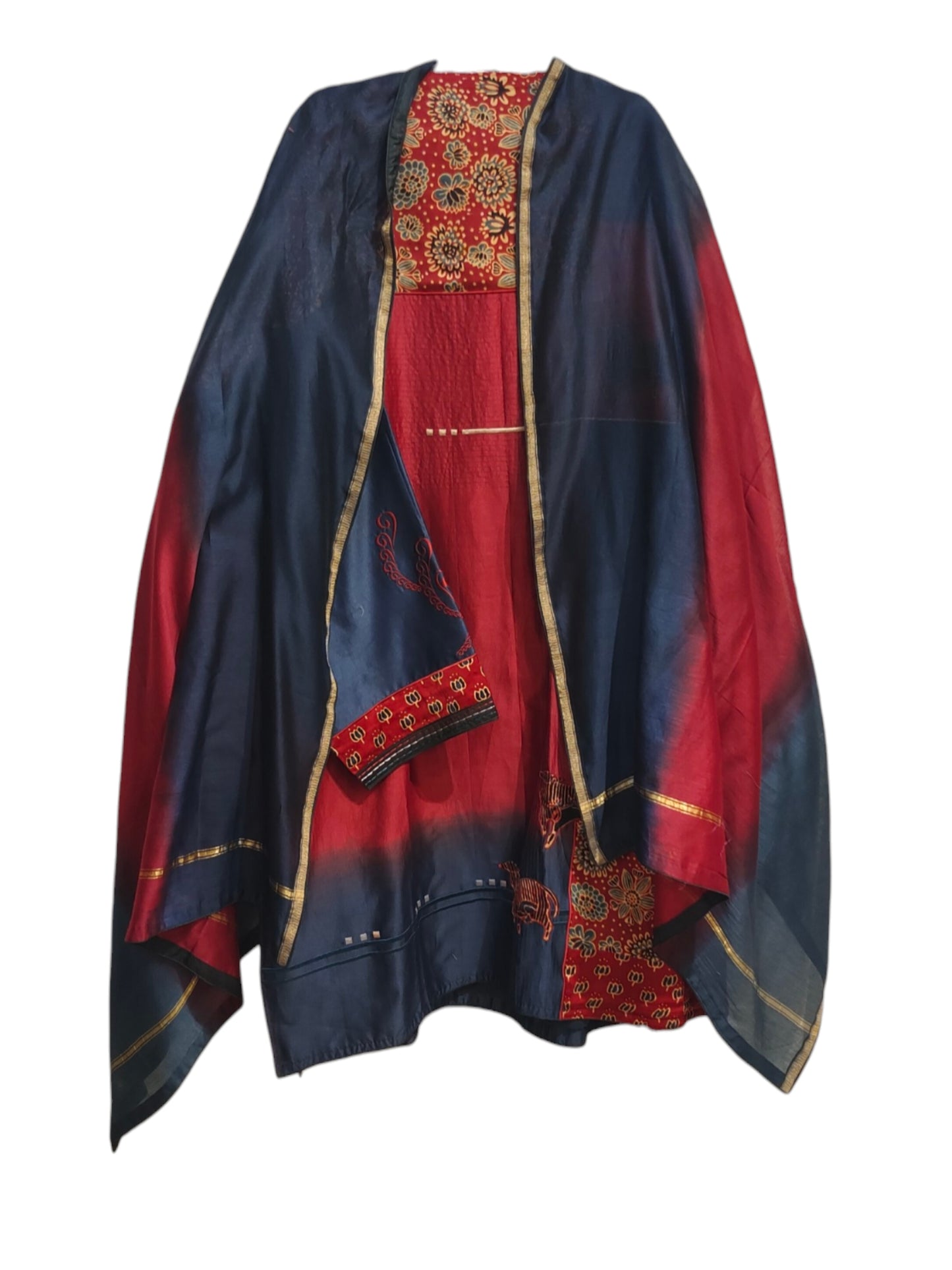 Semi Stitched Chanderi Formal Suitset