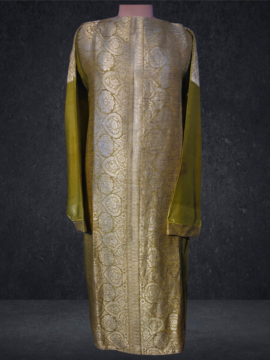 Semi Stitched Chanderi kurta