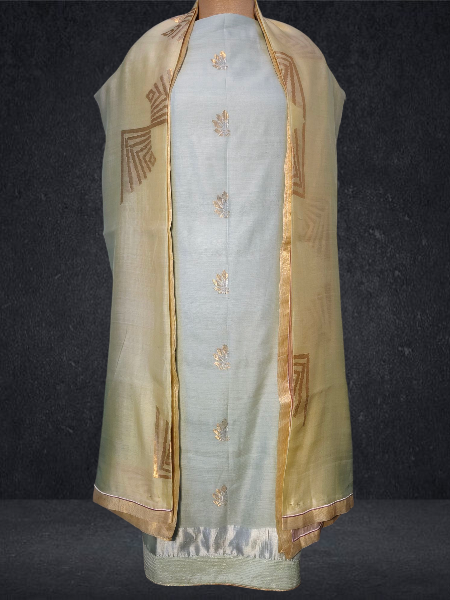 Semi Stitched Formal chanderi Suitset