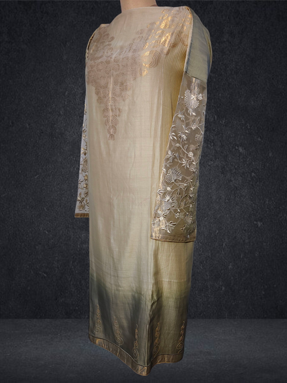 Semi Stitched Formal chanderi Kurta