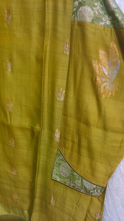 Semi Stitched Chanderi Formal Suitset