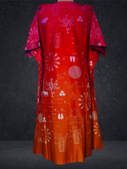 Stitched Chanderi Digital Printed Kaftan VISHAL KAPUR STUDIO