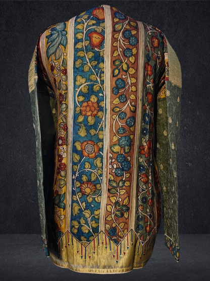 Semi Stitched Kalamkari Short Tunic VISHAL KAPUR STUDIO