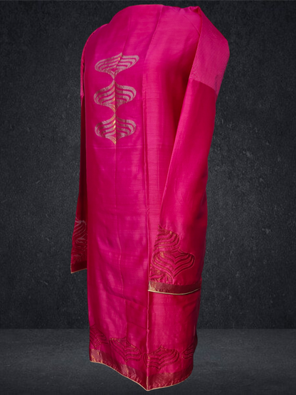 Semi Stitched Chanderi Formal Suitset