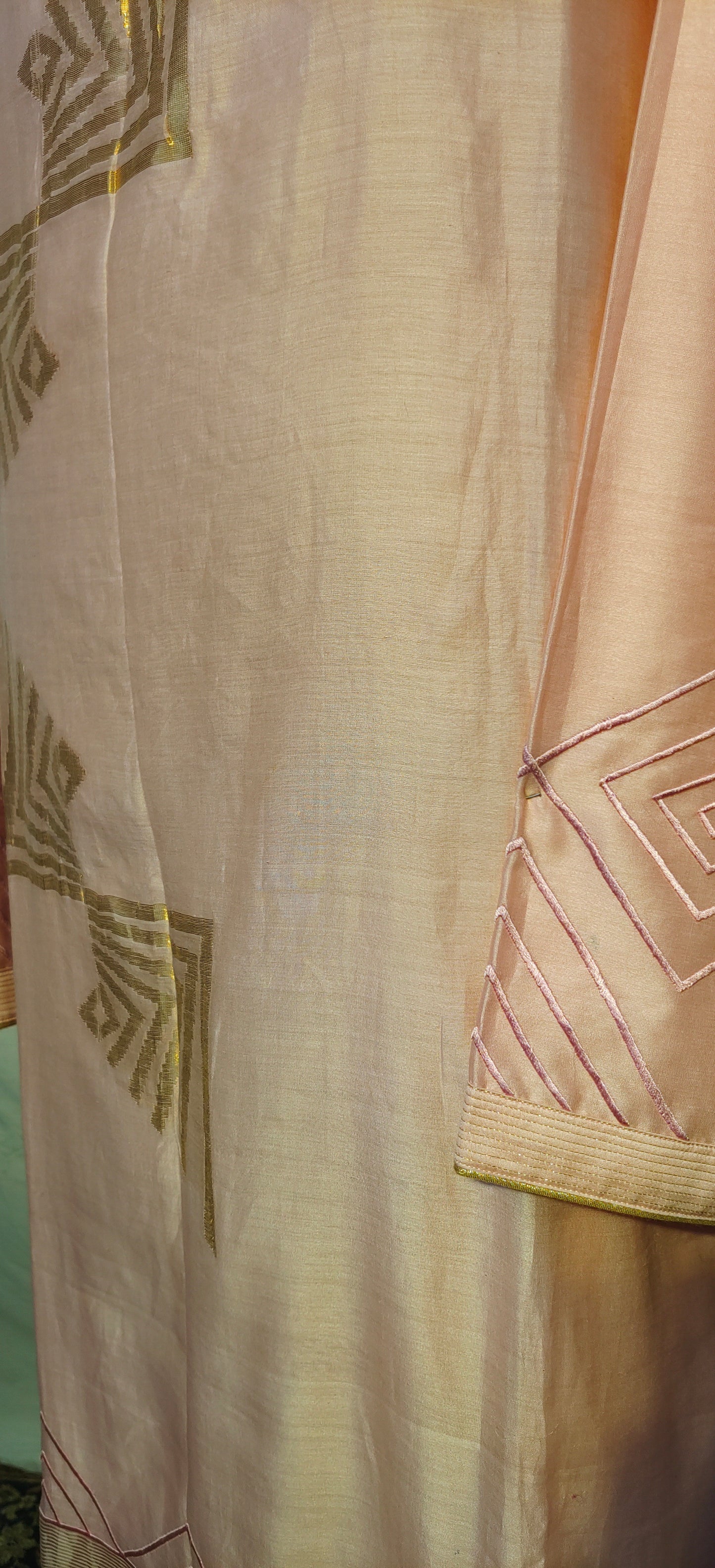 Semi Stitched Chanderi Formal Suitset
