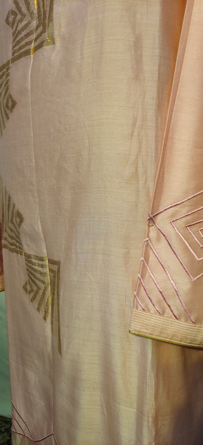 Semi Stitched Chanderi Formal Suitset