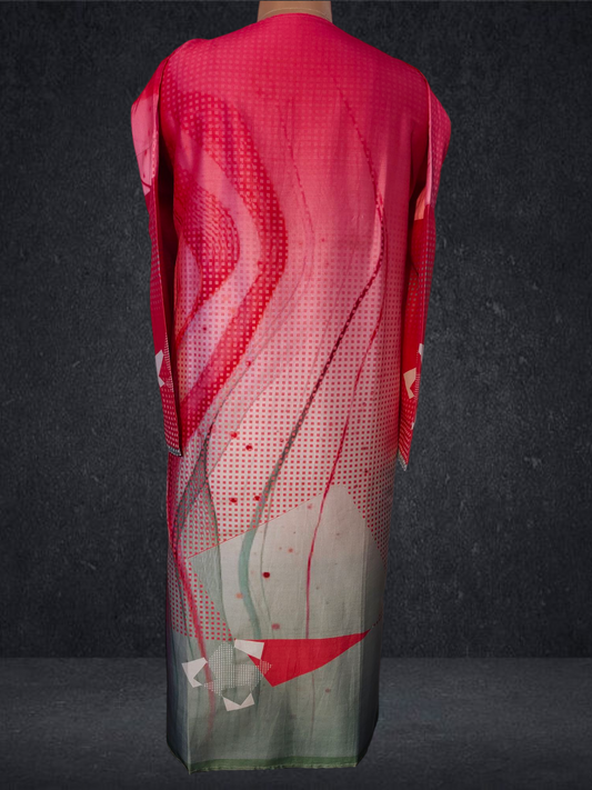 Semi Stitched Chanderi printed kurta VISHAL KAPUR