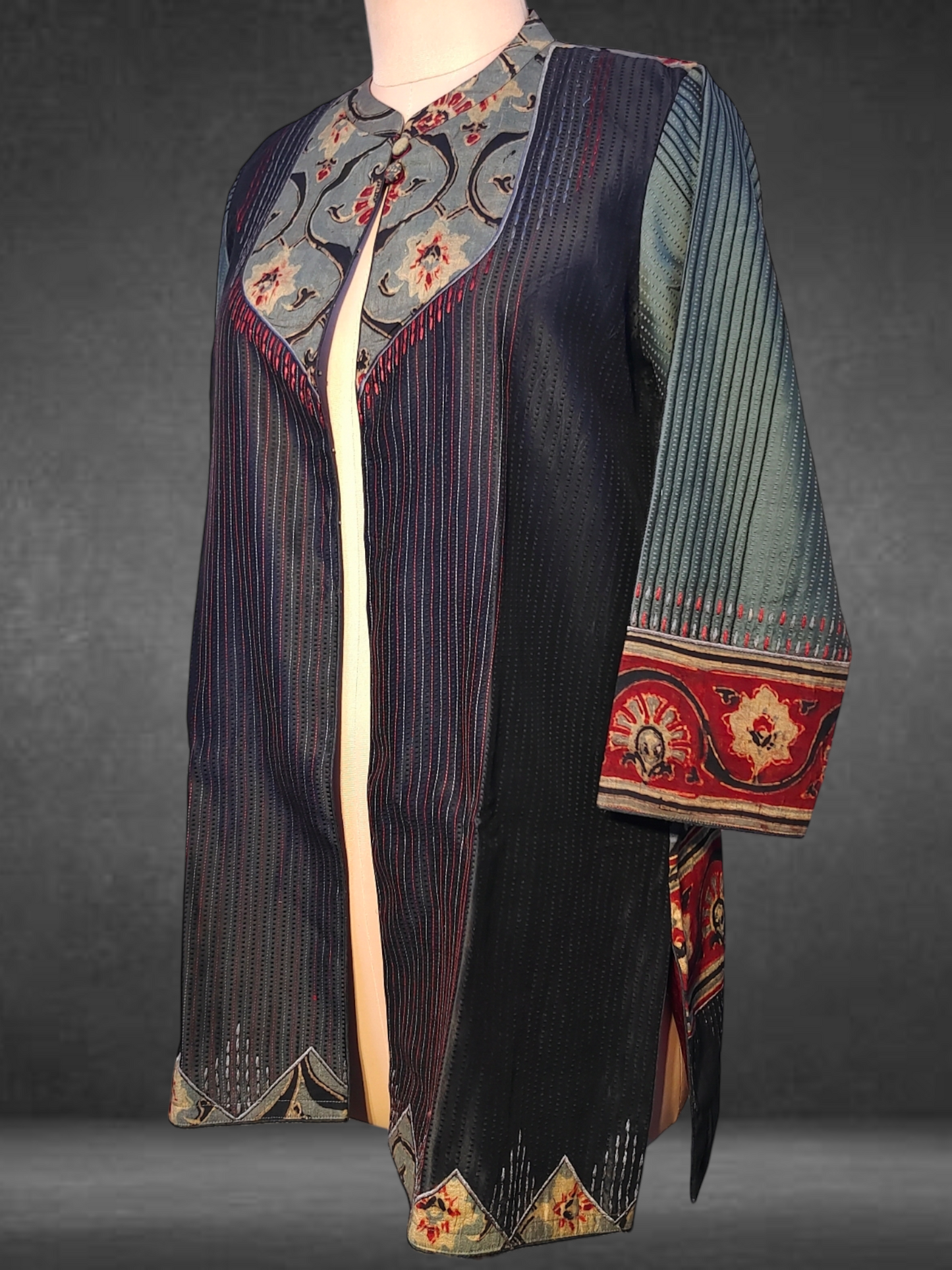 Formal Silk Ajrakh Short Jacket