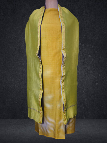 Semi Stitched Chanderi Casual Suitset