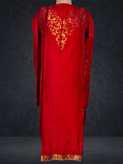 Semi Stitched Formal chanderi Kurta
