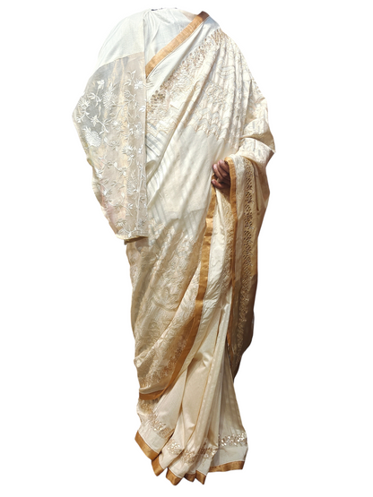 Formal Chanderi cutwork gota Saree