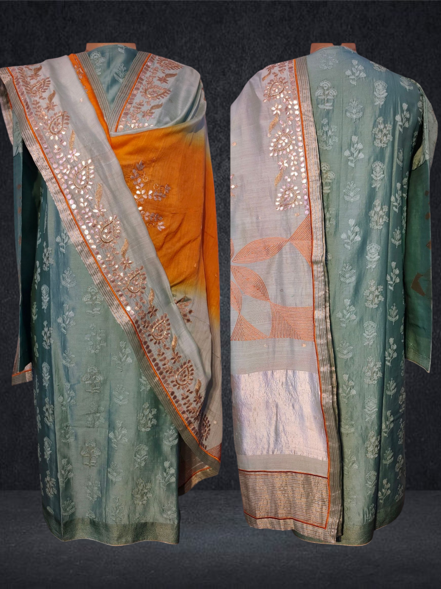 Semi Stitched Formal chanderi Suitset