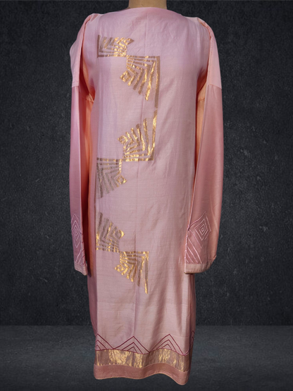 Semi Stitched Chanderi Formal Suitset