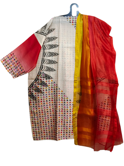 Semi Stitched Chanderi Casual Kurta VISHAL KAPUR