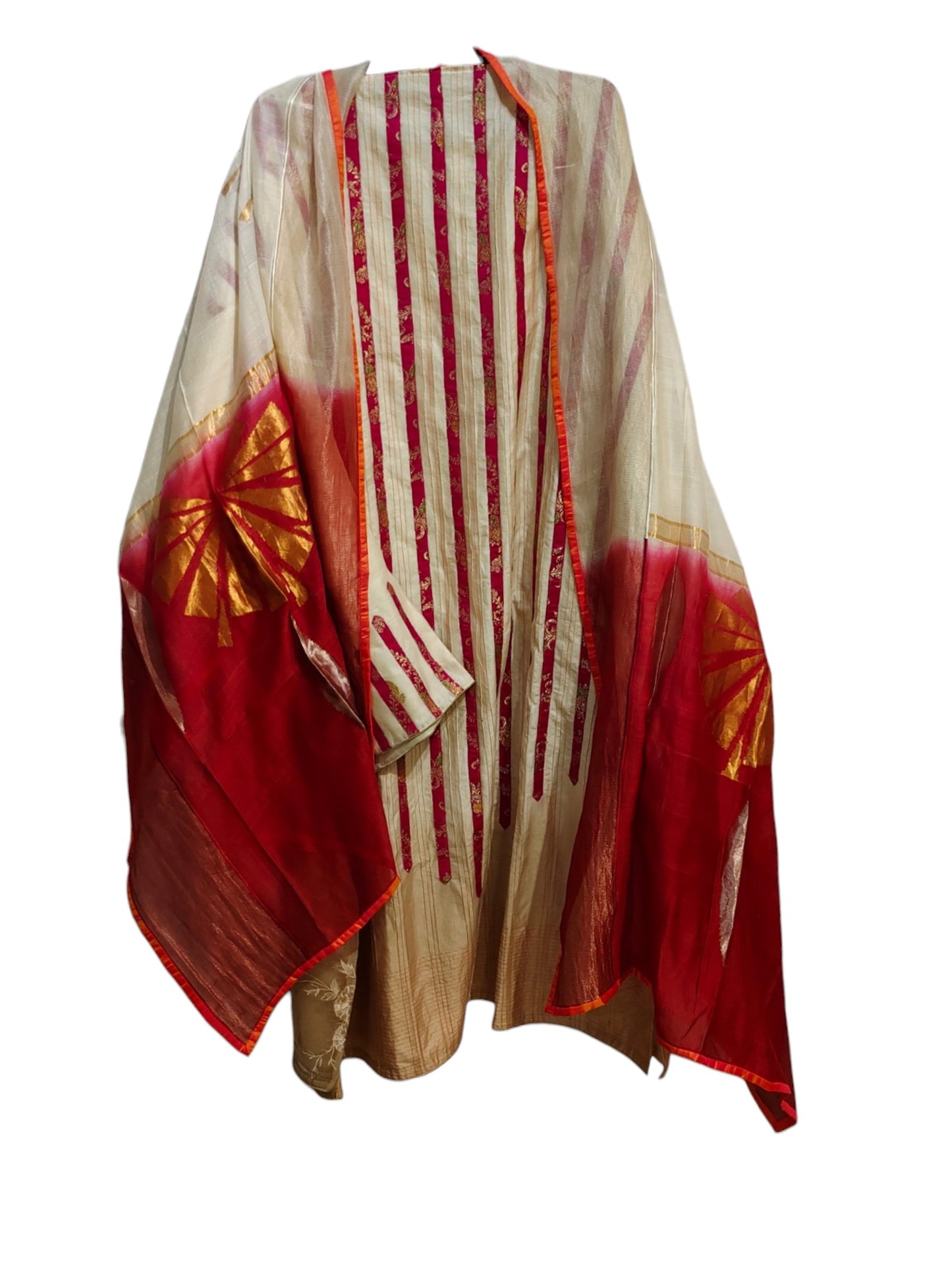 Semi Stitched Chanderi Formal Suitset