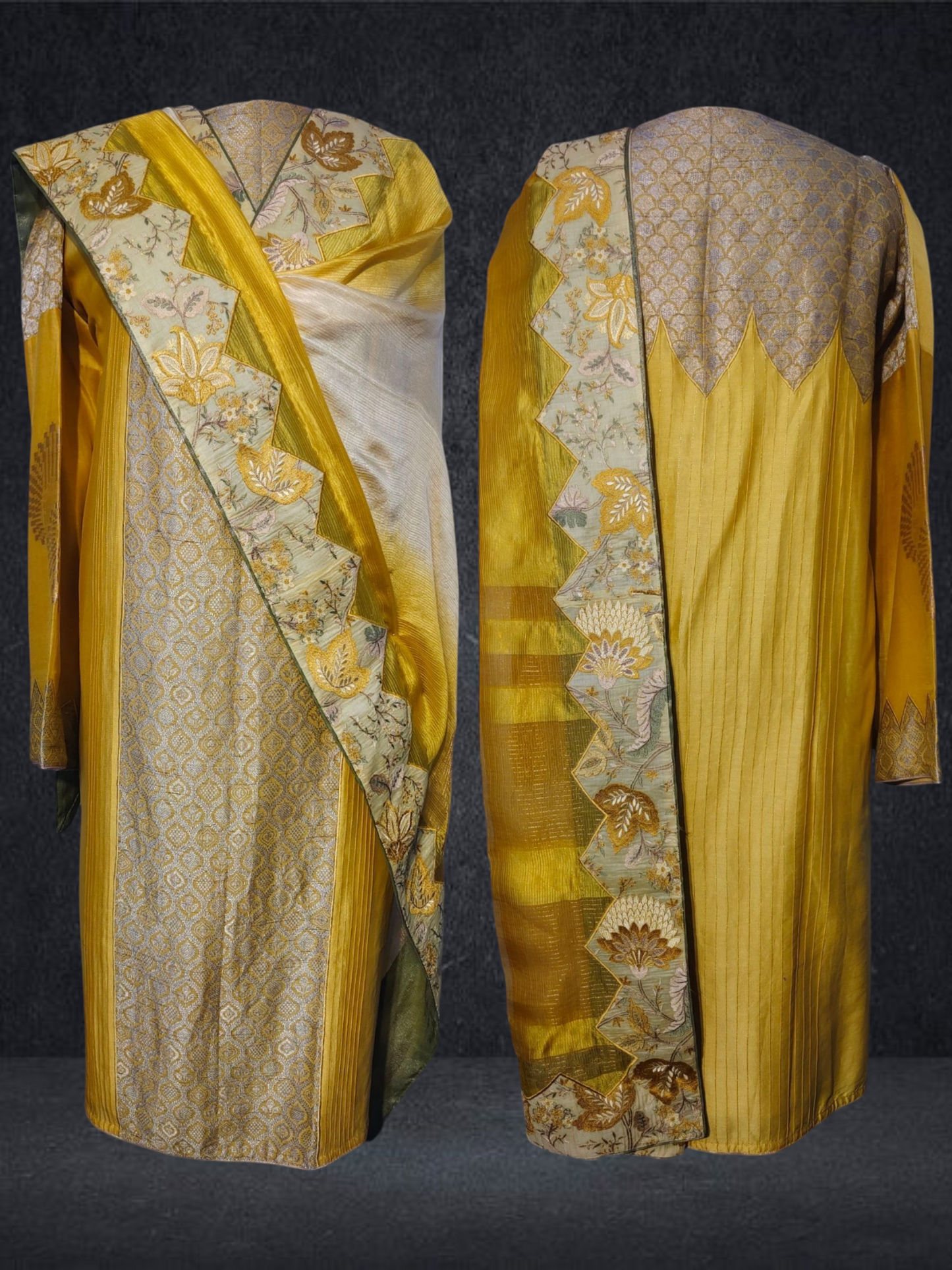 Semi Stitched Formal chanderi Suitset
