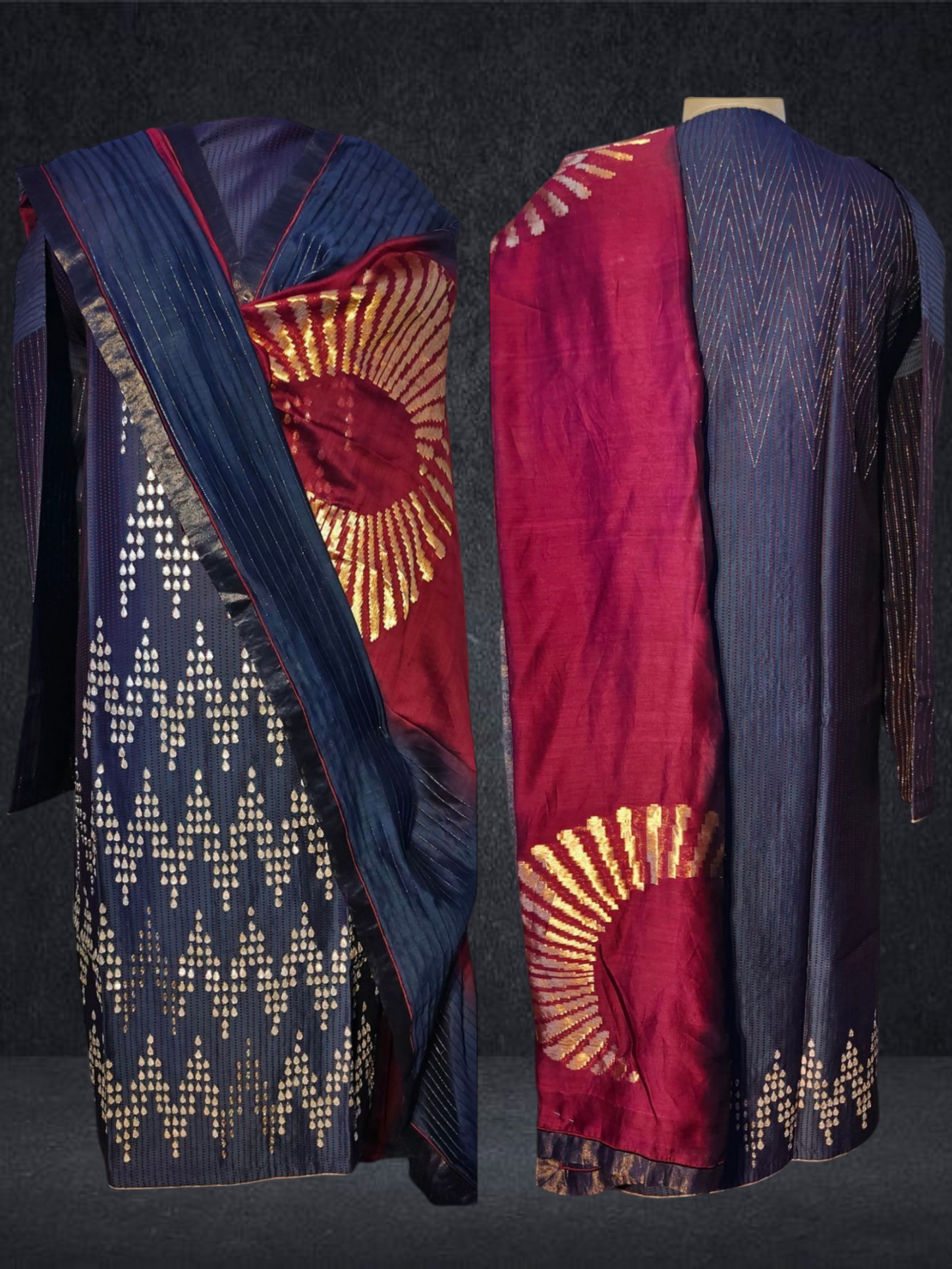 Semi Stitched Chanderi Formal Suitset
