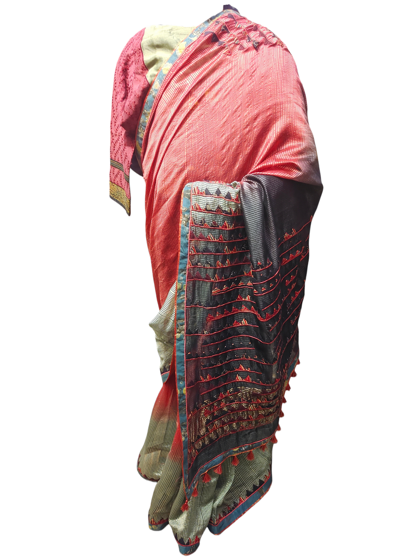 Formal Chanderi Silk Ajrakh Saree