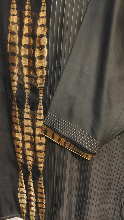 Semi Stitched Chanderi Formal Suitset