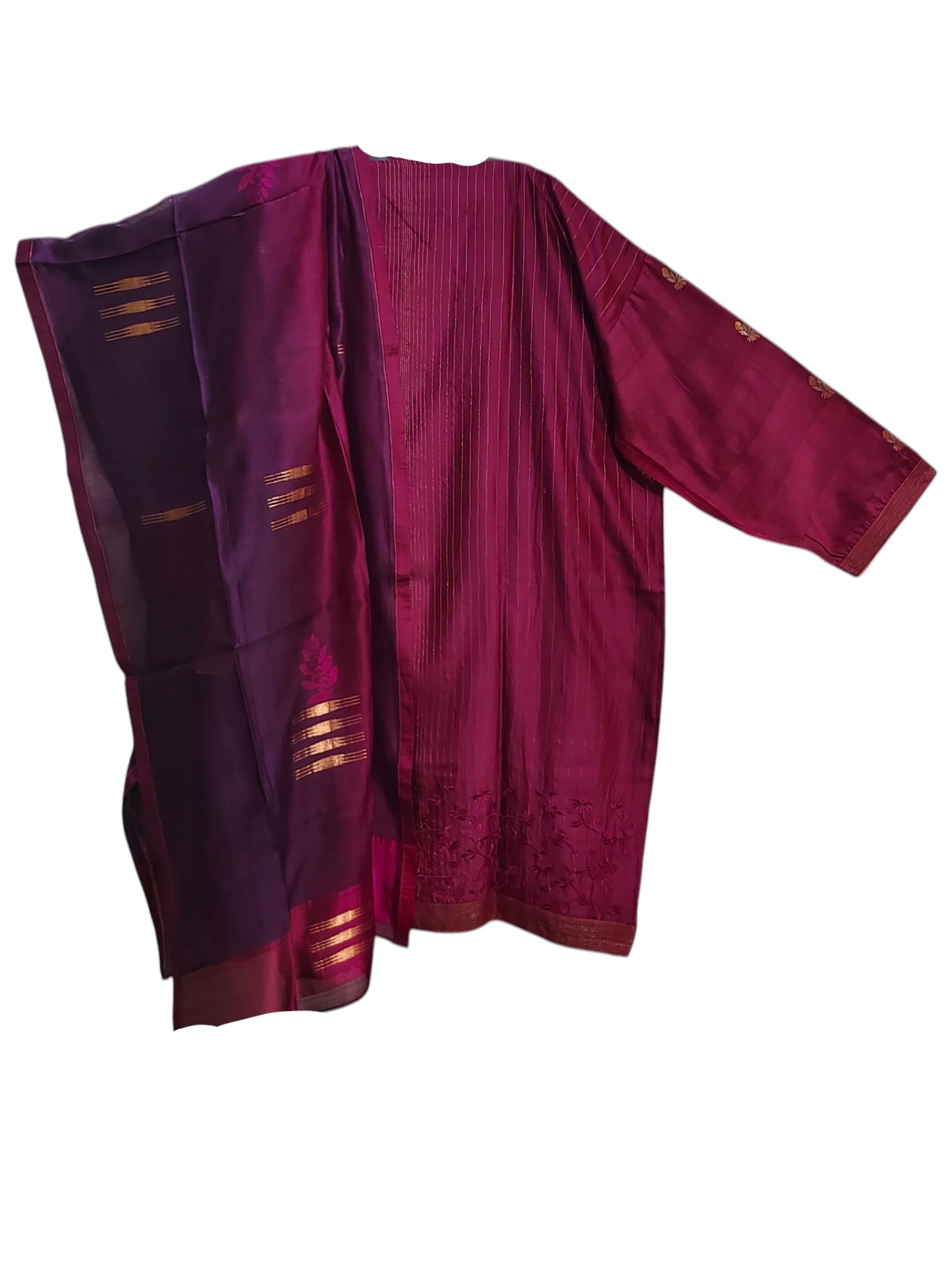 Semi Stitched Chanderi Formal Suitset
