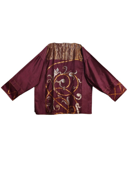 SemiStitched zariwoven Purple chanderi Tunic