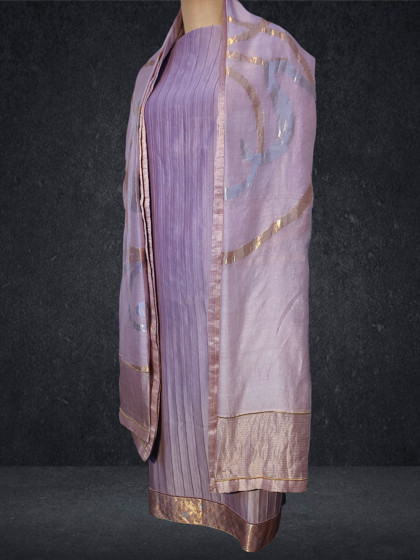 Semi Stitched Formal chanderi Suitset