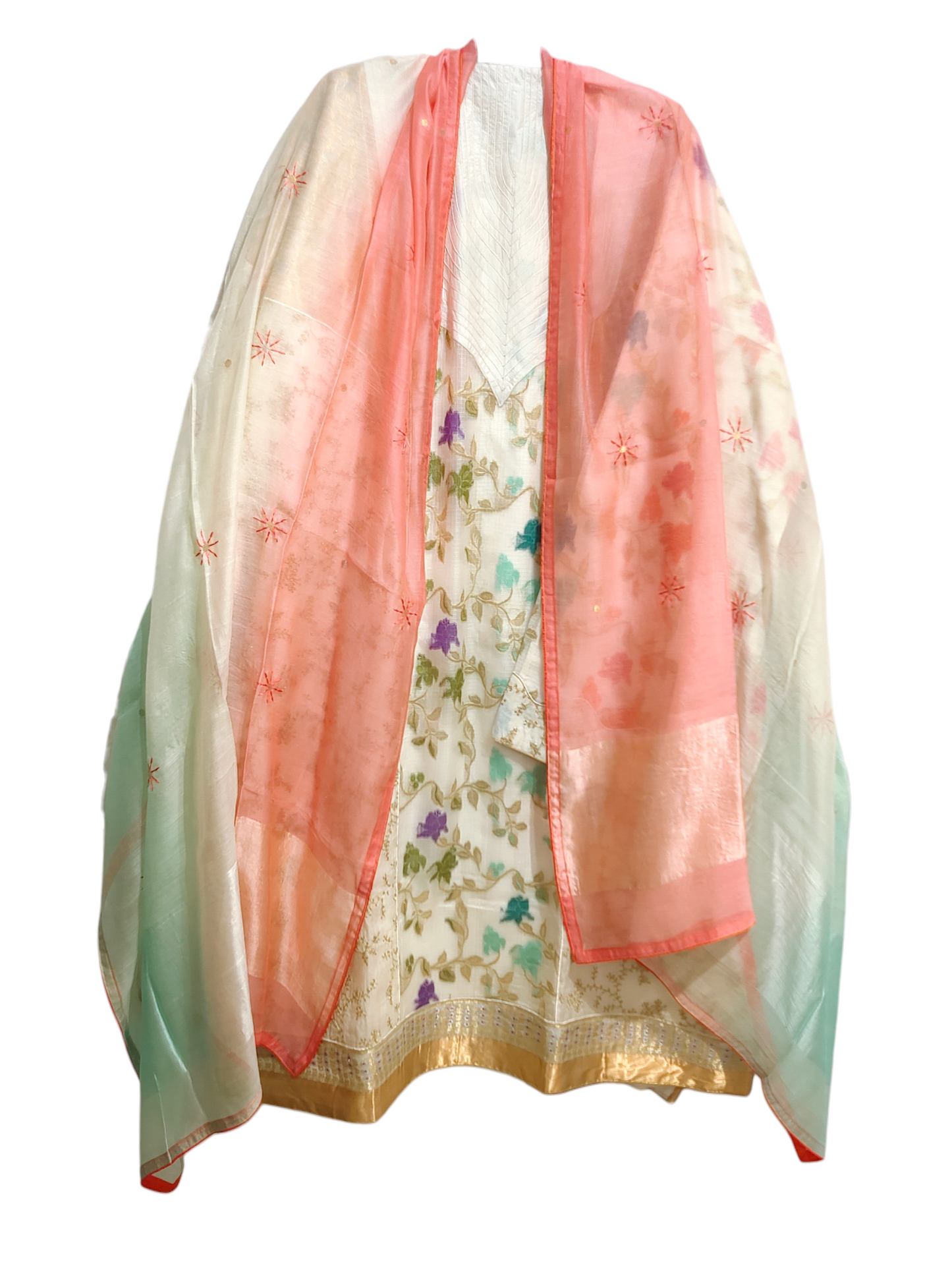 Semi Stitched Formal kota silk Suitset