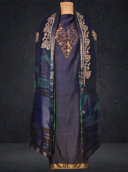 Semi Stitched Formal chanderi Suitset