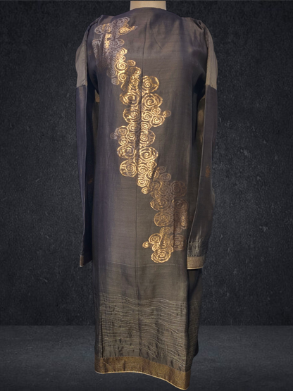 Semi Stitched Formal chanderi Kurta