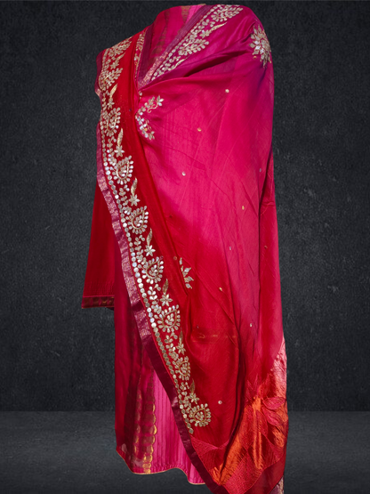 Semi Stitched Formal chanderi Suitset