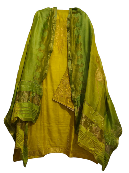 Semi Stitched Chanderi Formal Suitset