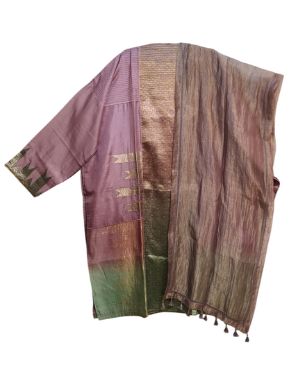 Semi Stitched Chanderi Formal Suitset