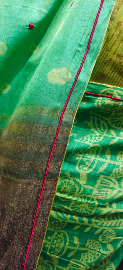 Formal Chanderi Block Printed Saree