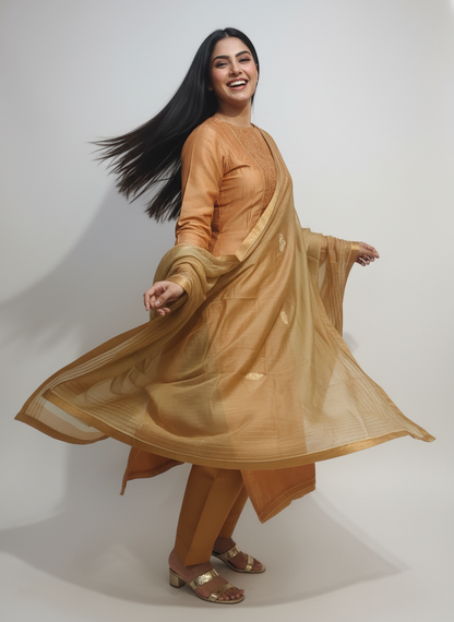 Semi Stitched Formal Chanderi Suitset