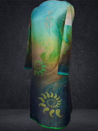 Semi Stitched Chanderi Casual Suitset