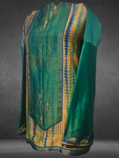 Semistitched Chanderi Shibori Short Tunic