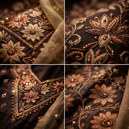 Customised Chanderi Embroidered set