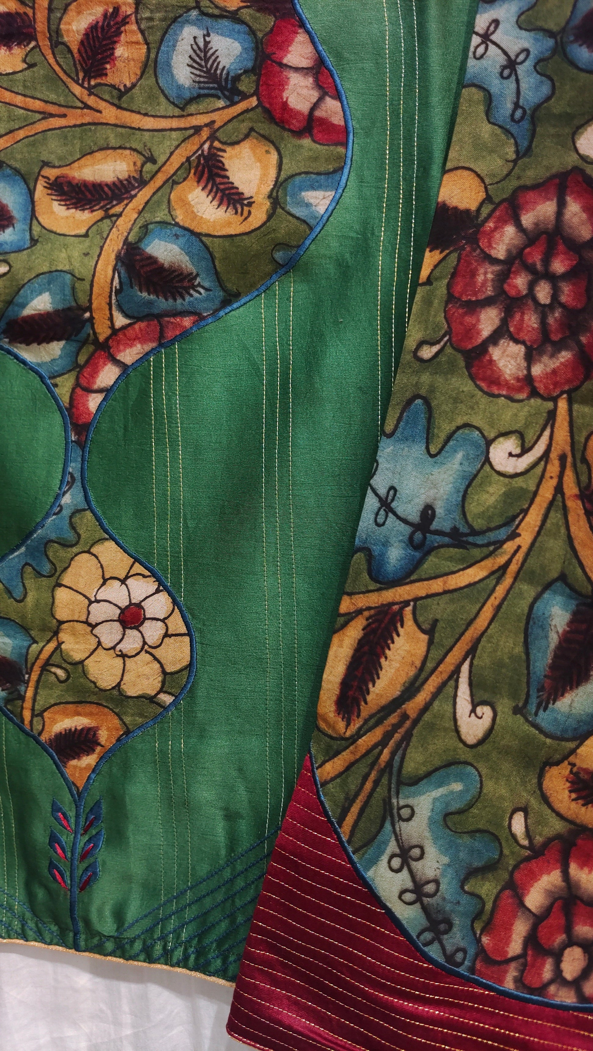 Semi Stitched Chanderi Kalamkari Ɓlouse VISHAL KAPUR STUDIO