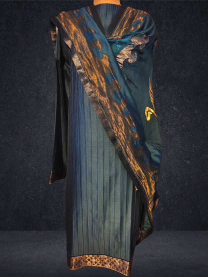 Semi Stitched Formal chanderi Suitset